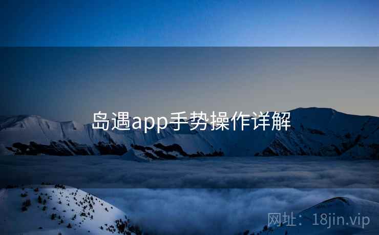 岛遇app手势操作详解