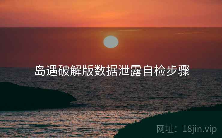 岛遇破解版数据泄露自检步骤