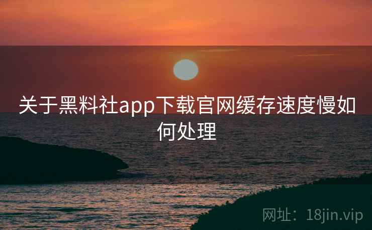 关于黑料社app下载官网缓存速度慢如何处理