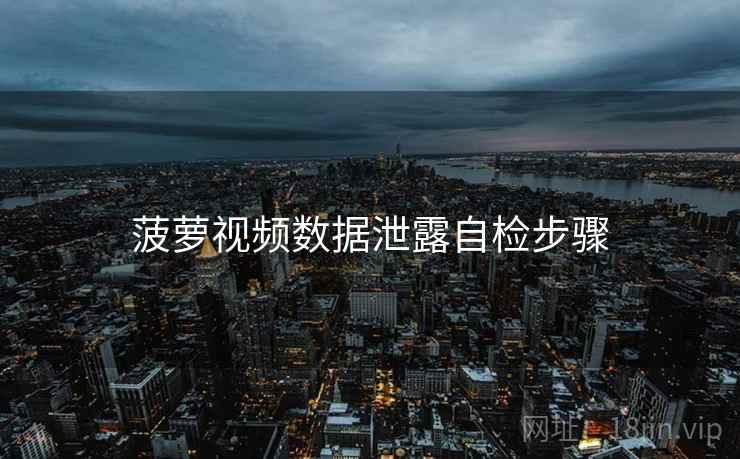 菠萝视频数据泄露自检步骤